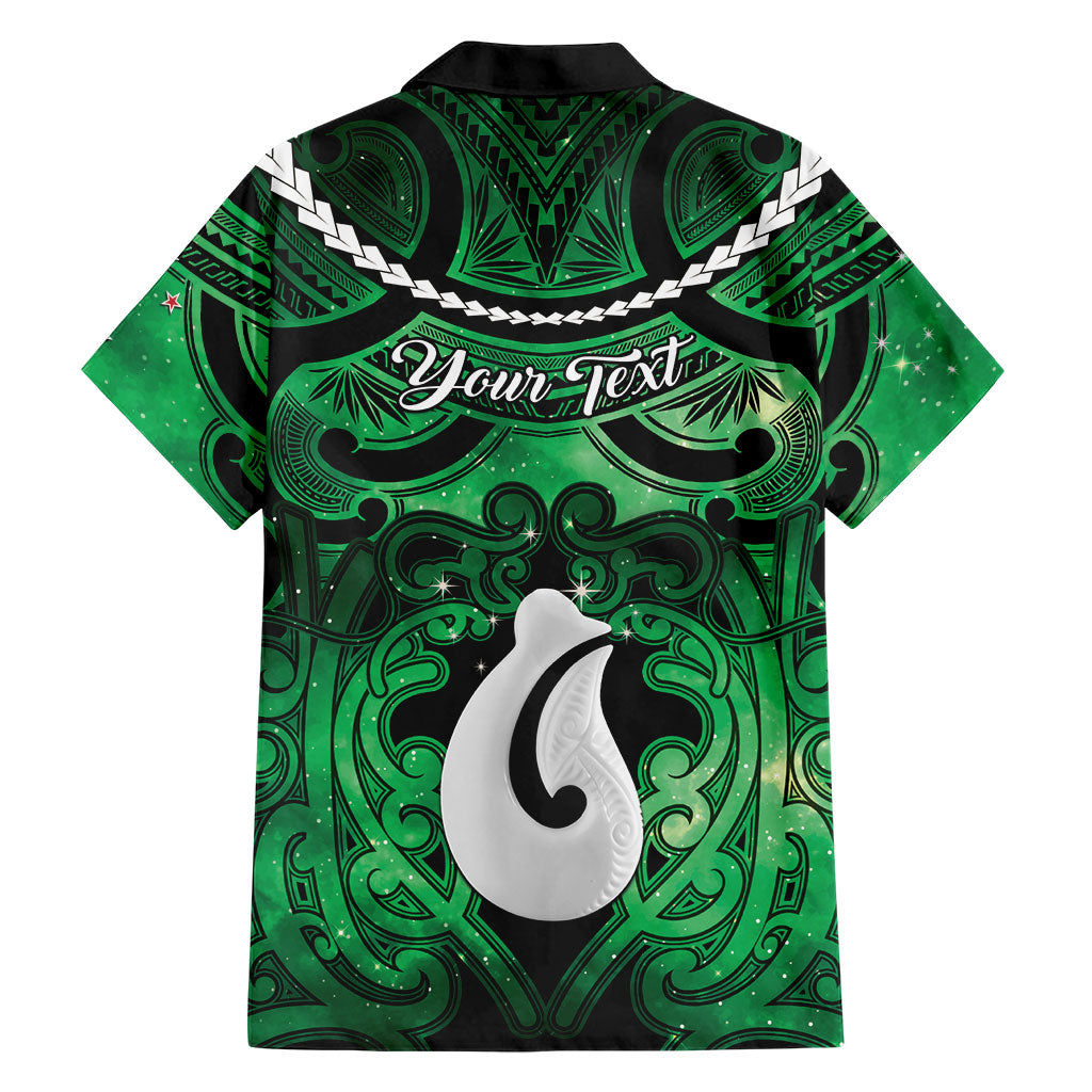 Personalised Maori Matariki Hei Matau Kakariki Family Matching Short Sleeve Bodycon Dress and Hawaiian Shirt Maori Kowhaiwhai Pattern Galaxy LT01 - Polynesian Pride