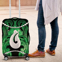 Maori Matariki Hei Matau Kakariki Luggage Cover Maori Kowhaiwhai Pattern Galaxy LT01 Green - Polynesian Pride