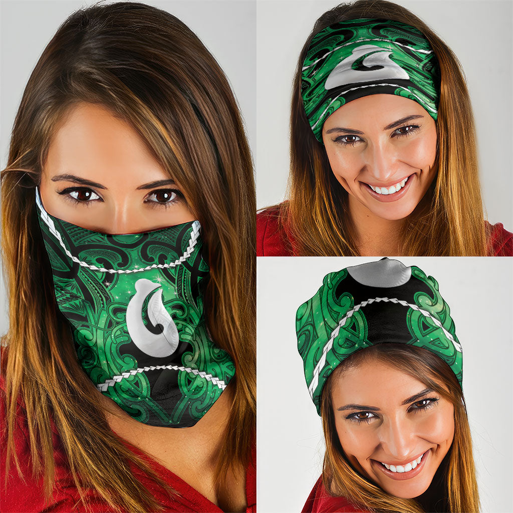 Maori Matariki Hei Matau Kakariki Neck Gaiter Maori Kowhaiwhai Pattern Galaxy LT01 - Polynesian Pride