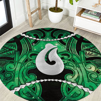 Maori Matariki Hei Matau Kakariki Round Carpet Maori Kowhaiwhai Pattern Galaxy LT01 Green - Polynesian Pride