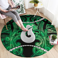 Maori Matariki Hei Matau Kakariki Round Carpet Maori Kowhaiwhai Pattern Galaxy LT01 - Polynesian Pride