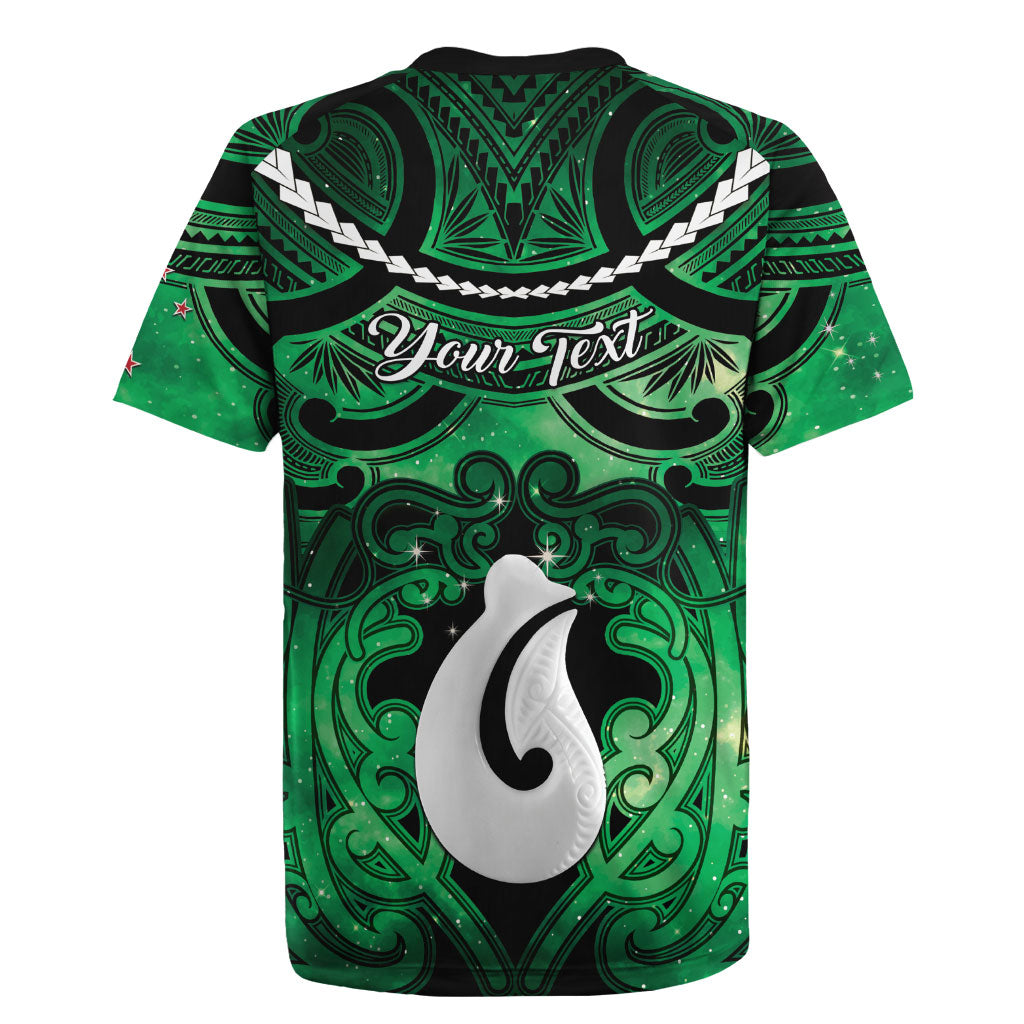 Personalised Maori Matariki Hei Matau Kakariki Rugby Jersey Maori Kowhaiwhai Pattern Galaxy LT01 - Polynesian Pride