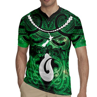 Personalised Maori Matariki Hei Matau Kakariki Rugby Jersey Maori Kowhaiwhai Pattern Galaxy LT01 - Polynesian Pride