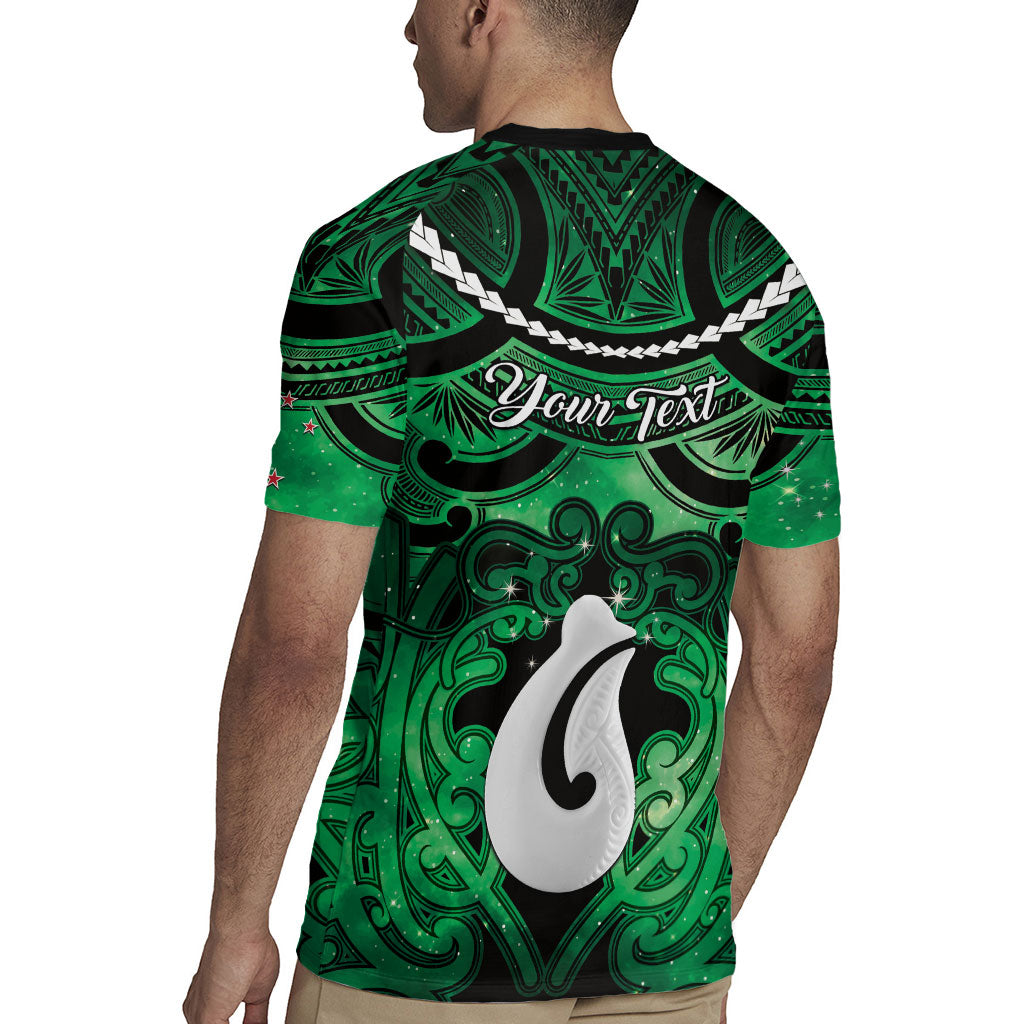 Personalised Maori Matariki Hei Matau Kakariki Rugby Jersey Maori Kowhaiwhai Pattern Galaxy LT01 - Polynesian Pride