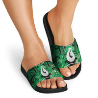 Maori Matariki Hei Matau Kakariki Slide Sandals Maori Kowhaiwhai Pattern Galaxy LT01 - Polynesian Pride