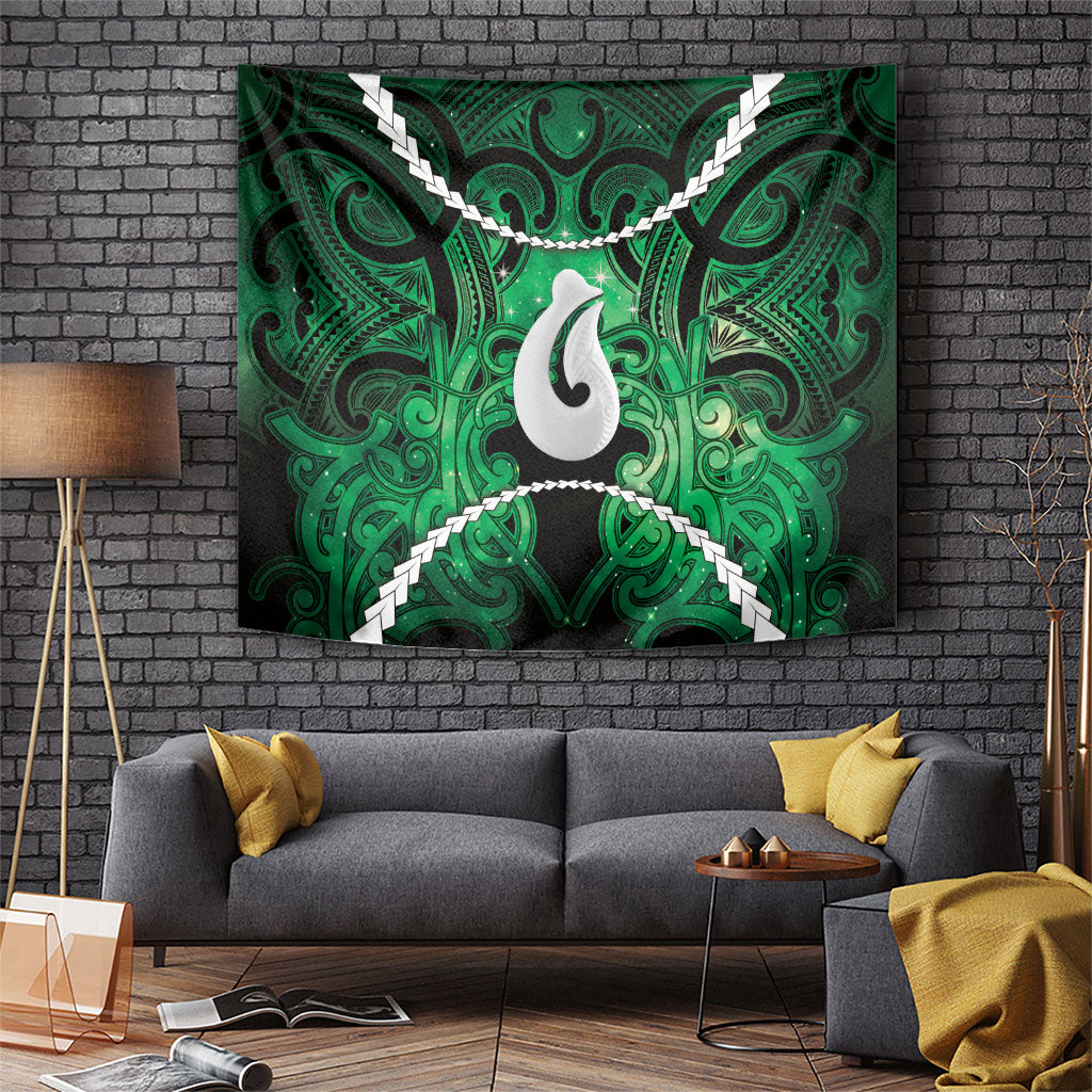 Maori Matariki Hei Matau Kakariki Tapestry Maori Kowhaiwhai Pattern Galaxy