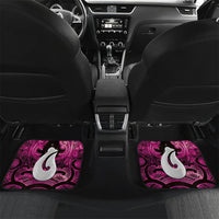 Personalised Maori Matariki Hei Matau Mawhero Car Mats Maori Kowhaiwhai Pattern Galaxy LT01 Set 2pcs - Back Pink - Polynesian Pride