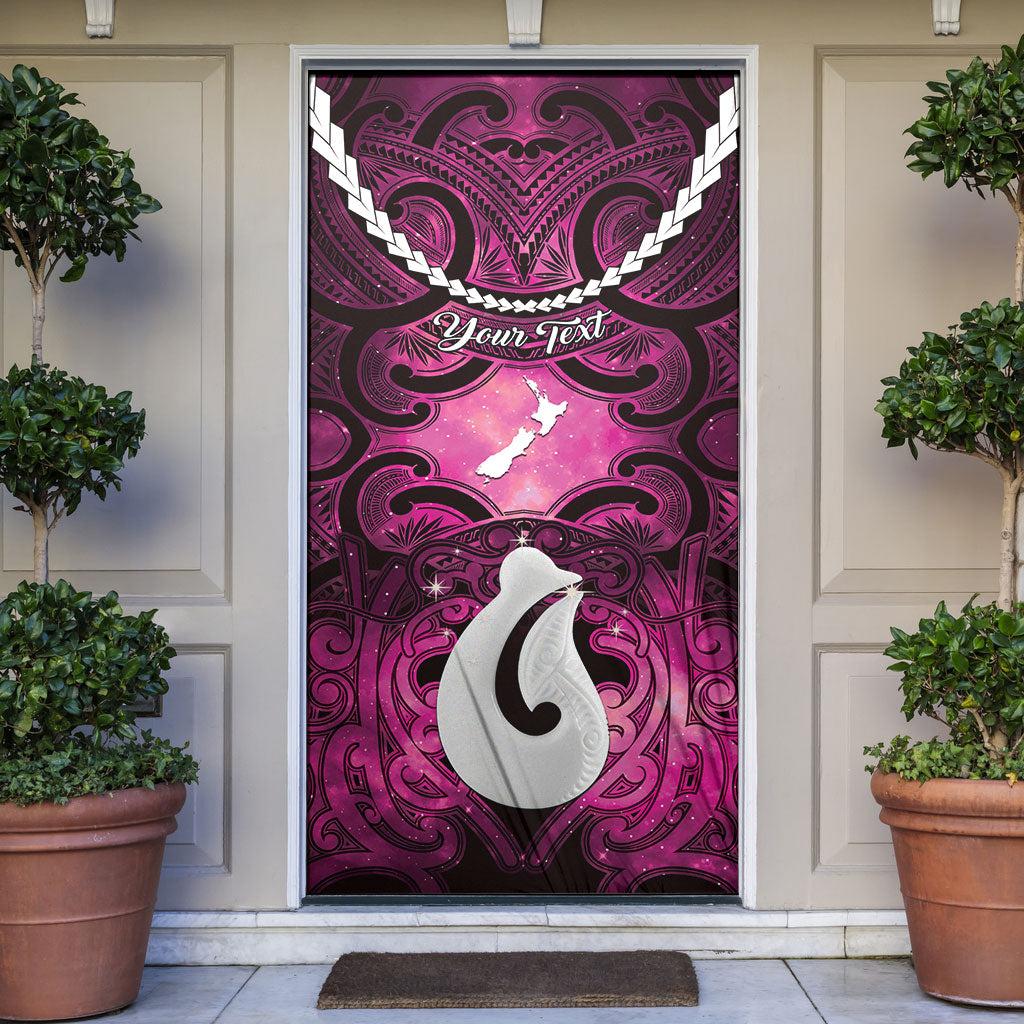 Personalised Maori Matariki Hei Matau Mawhero Door Cover Maori Kowhaiwhai Pattern Galaxy