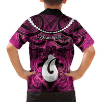 Personalised Maori Matariki Hei Matau Mawhero Family Matching Off The Shoulder Long Sleeve Dress and Hawaiian Shirt Maori Kowhaiwhai Pattern Galaxy LT01 - Polynesian Pride
