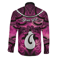 Personalised Maori Matariki Hei Matau Mawhero Family Matching Off The Shoulder Long Sleeve Dress and Hawaiian Shirt Maori Kowhaiwhai Pattern Galaxy LT01 - Polynesian Pride