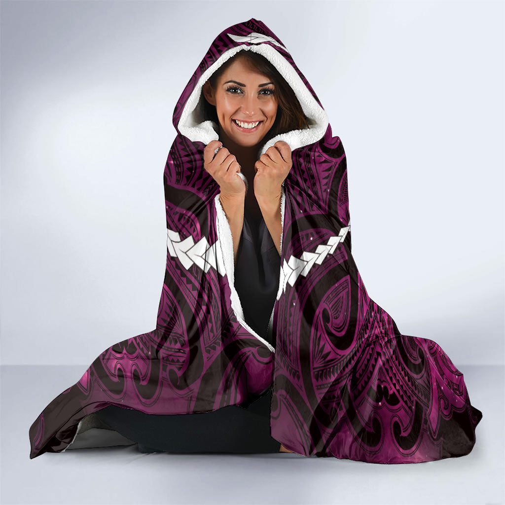 Maori Matariki Hei Matau Mawhero Hooded Blanket Maori Kowhaiwhai Pattern Galaxy LT01 - Polynesian Pride