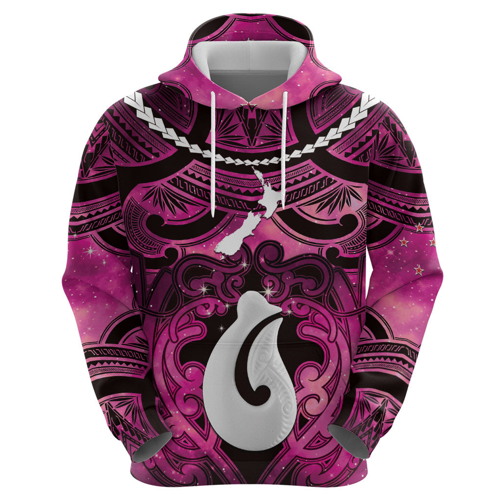 Personalised Maori Matariki Hei Matau Mawhero Hoodie Maori Kowhaiwhai Pattern Galaxy LT01 - Polynesian Pride