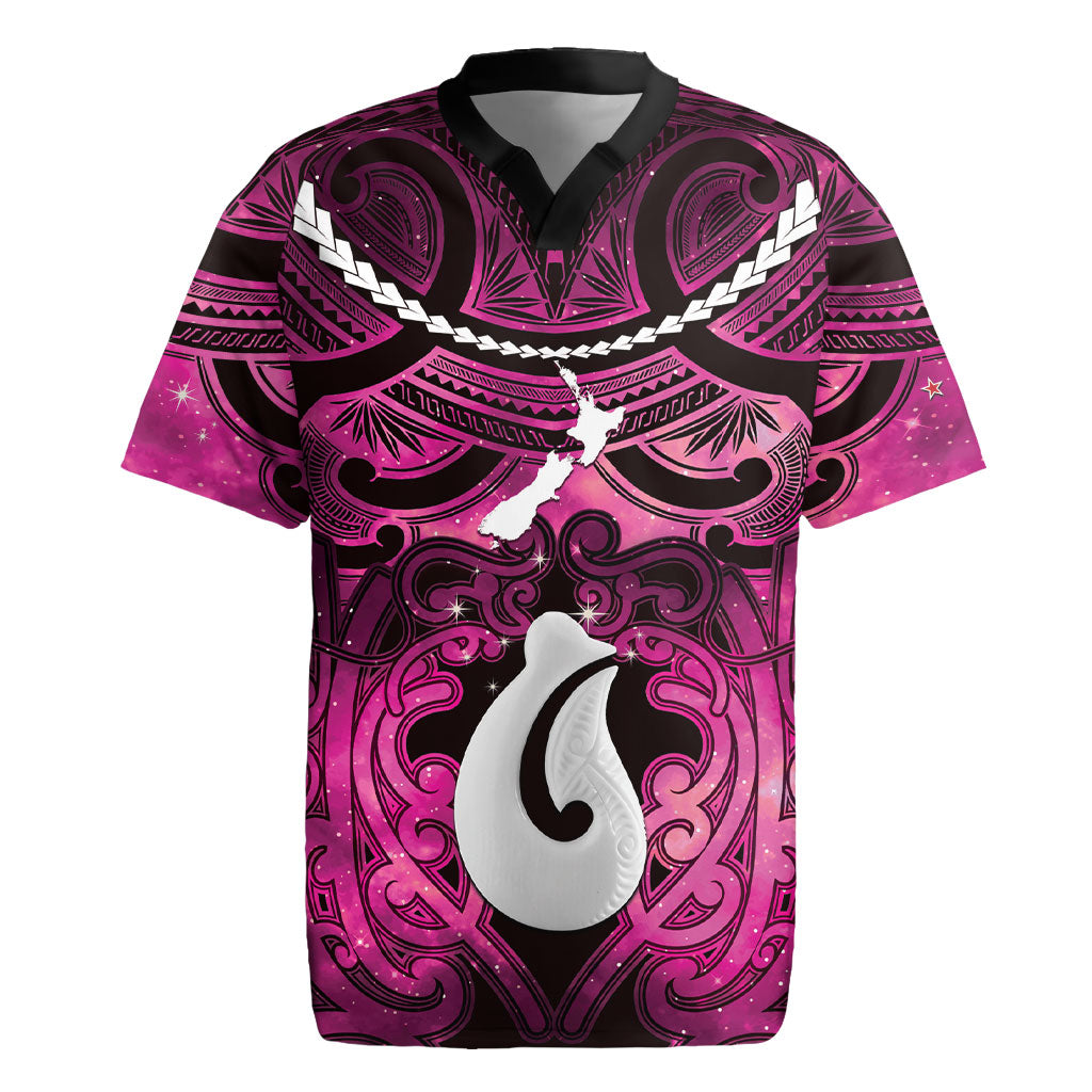 Personalised Maori Matariki Hei Matau Mawhero Rugby Jersey Maori Kowhaiwhai Pattern Galaxy