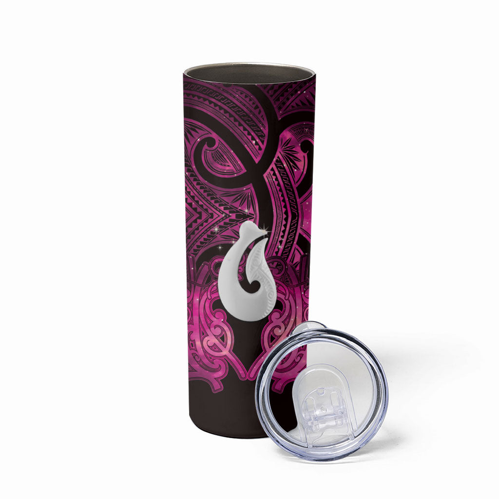 Personalised Maori Matariki Hei Matau Mawhero Skinny Tumbler Maori Kowhaiwhai Pattern Galaxy LT01 - Polynesian Pride