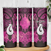 Personalised Maori Matariki Hei Matau Mawhero Skinny Tumbler Maori Kowhaiwhai Pattern Galaxy LT01 - Polynesian Pride