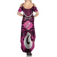 Personalised Maori Matariki Hei Matau Mawhero Summer Maxi Dress Maori Kowhaiwhai Pattern Galaxy LT01 - Polynesian Pride