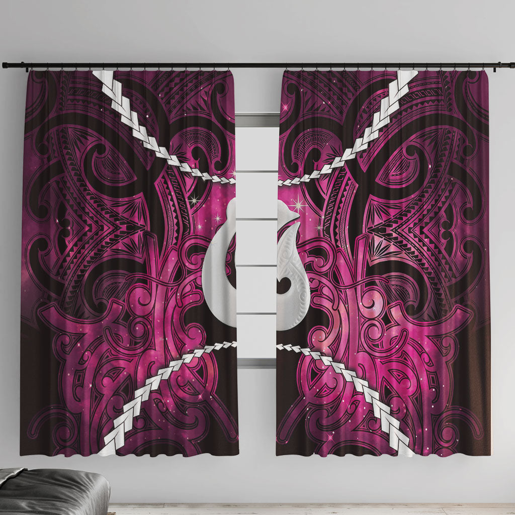 Maori Matariki Hei Matau Mawhero Window Curtain Maori Kowhaiwhai Pattern Galaxy