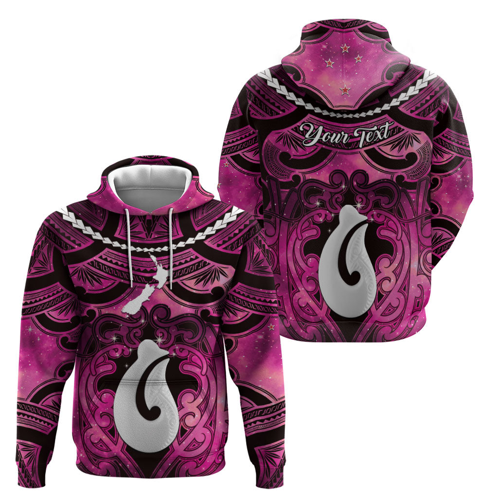 Personalised Maori Matariki Hei Matau Mawhero Zip Hoodie Maori Kowhaiwhai Pattern Galaxy LT01 - Polynesian Pride