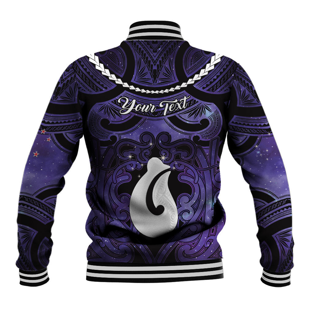 Personalised Maori Matariki Hei Matau Waiporoporo Baseball Jacket Maori Kowhaiwhai Pattern Galaxy LT01 - Polynesian Pride