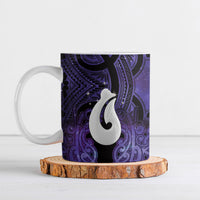 Personalised Maori Matariki Hei Matau Waiporoporo Ceramic Mug Maori Kowhaiwhai Pattern Galaxy LT01 Purple - Polynesian Pride