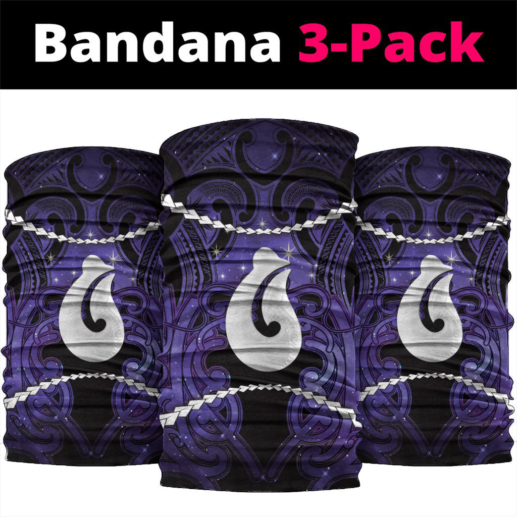 Maori Matariki Hei Matau Waiporoporo Neck Gaiter Maori Kowhaiwhai Pattern Galaxy LT01 package One Size: 25*50cm Purple - Polynesian Pride