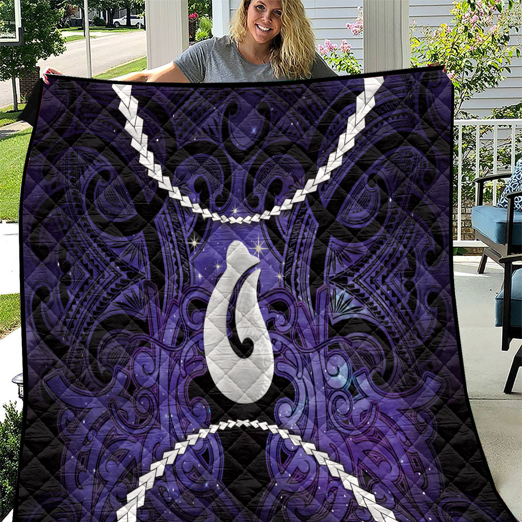 Maori Matariki Hei Matau Waiporoporo Quilt Maori Kowhaiwhai Pattern Galaxy