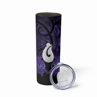 Personalised Maori Matariki Hei Matau Waiporoporo Skinny Tumbler Maori Kowhaiwhai Pattern Galaxy LT01 - Polynesian Pride