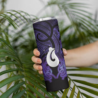 Personalised Maori Matariki Hei Matau Waiporoporo Skinny Tumbler Maori Kowhaiwhai Pattern Galaxy LT01 - Polynesian Pride