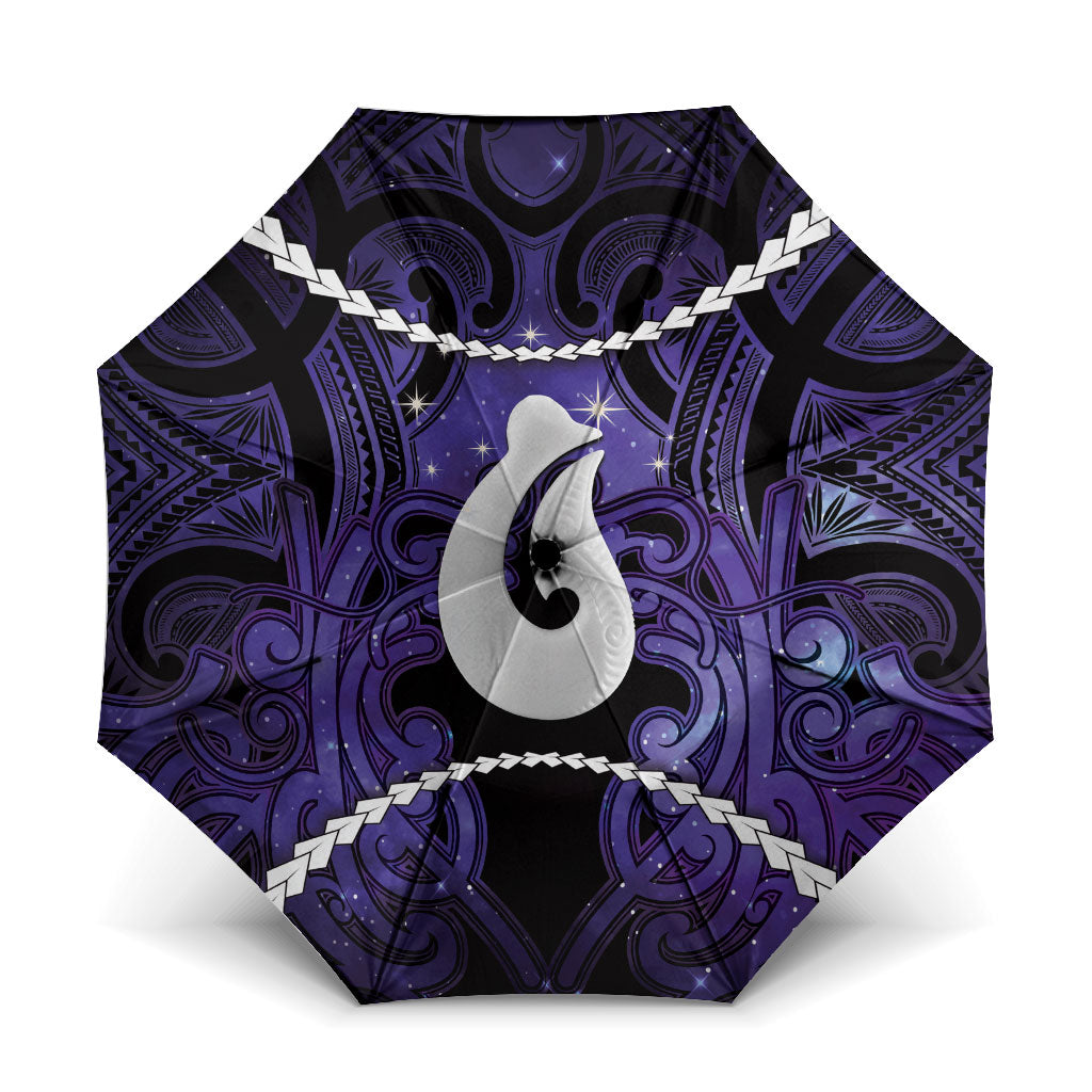 Maori Matariki Hei Matau Waiporoporo Umbrella Maori Kowhaiwhai Pattern Galaxy
