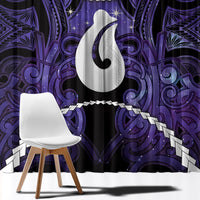 Maori Matariki Hei Matau Waiporoporo Window Curtain Maori Kowhaiwhai Pattern Galaxy LT01 - Polynesian Pride