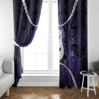 Maori Matariki Hei Matau Waiporoporo Window Curtain Maori Kowhaiwhai Pattern Galaxy LT01 - Polynesian Pride