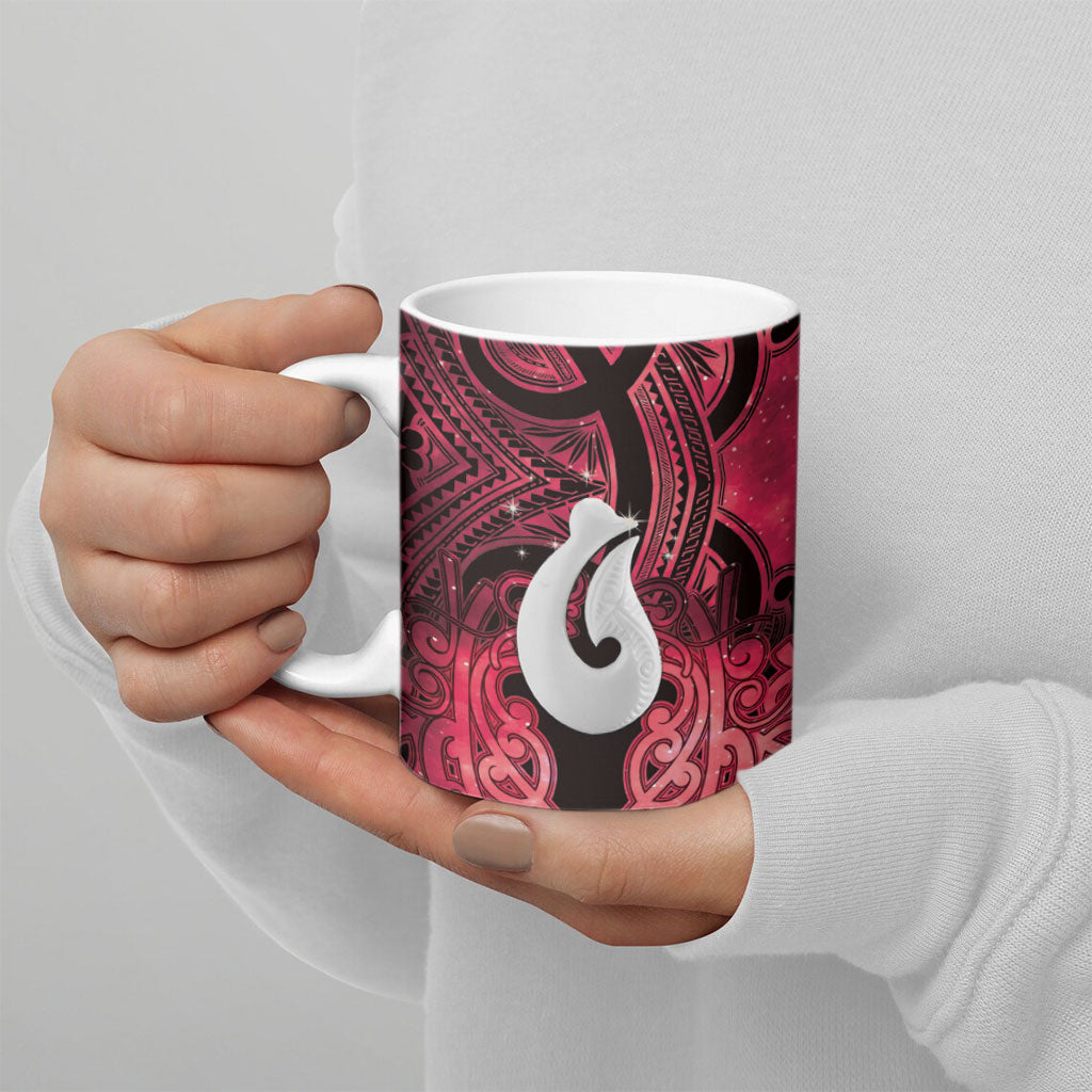 Personalised Maori Matariki Hei Matau Whero Ceramic Mug Maori Kowhaiwhai Pattern Galaxy LT01 - Polynesian Pride