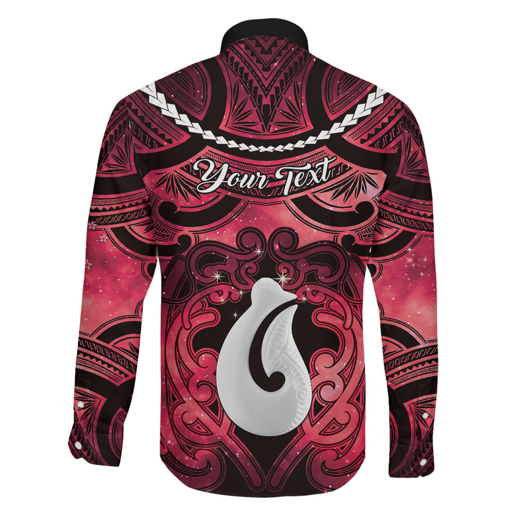 Personalised Maori Matariki Hei Matau Whero Family Matching Short Sleeve Bodycon Dress and Hawaiian Shirt Maori Kowhaiwhai Pattern Galaxy LT01 - Polynesian Pride