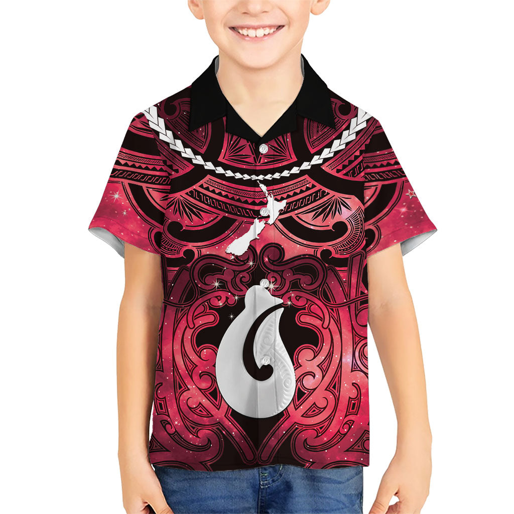 Personalised Maori Matariki Hei Matau Whero Hawaiian Shirt Maori Kowhaiwhai Pattern Galaxy
