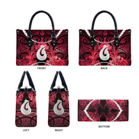 Maori Matariki Hei Matau Whero Leather Bag Maori Kowhaiwhai Pattern Galaxy LT01 - Polynesian Pride
