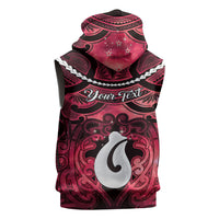 Personalised Maori Matariki Hei Matau Whero Sleeveless Hoodie Maori Kowhaiwhai Pattern Galaxy LT01 - Polynesian Pride