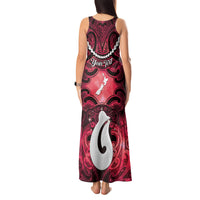 Personalised Maori Matariki Hei Matau Whero Tank Maxi Dress Maori Kowhaiwhai Pattern Galaxy LT01 - Polynesian Pride