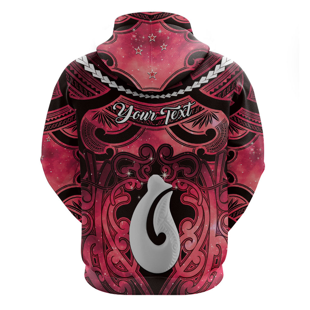Personalised Maori Matariki Hei Matau Whero Zip Hoodie Maori Kowhaiwhai Pattern Galaxy LT01 - Polynesian Pride