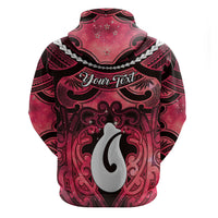 Personalised Maori Matariki Hei Matau Whero Zip Hoodie Maori Kowhaiwhai Pattern Galaxy LT01 - Polynesian Pride