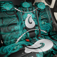 Maori Matariki Hei Matau Turquoise Back Car Seat Cover Maori Kowhaiwhai Pattern Galaxy LT01 - Polynesian Pride