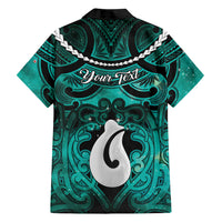 Personalised Maori Matariki Hei Matau Turquoise Hawaiian Shirt Maori Kowhaiwhai Pattern Galaxy