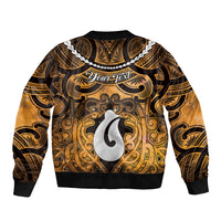 Personalised Maori Matariki Hei Matau Kowhai Bomber Jacket Maori Kowhaiwhai Pattern Galaxy LT01 - Polynesian Pride