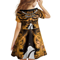 Personalised Maori Matariki Hei Matau Kowhai Family Matching Mermaid Dress and Hawaiian Shirt Maori Kowhaiwhai Pattern Galaxy LT01 - Polynesian Pride