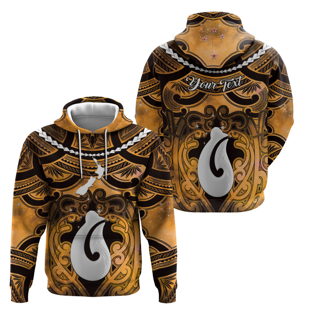 Personalised Maori Matariki Hei Matau Kowhai Hoodie Maori Kowhaiwhai Pattern Galaxy LT01 - Polynesian Pride