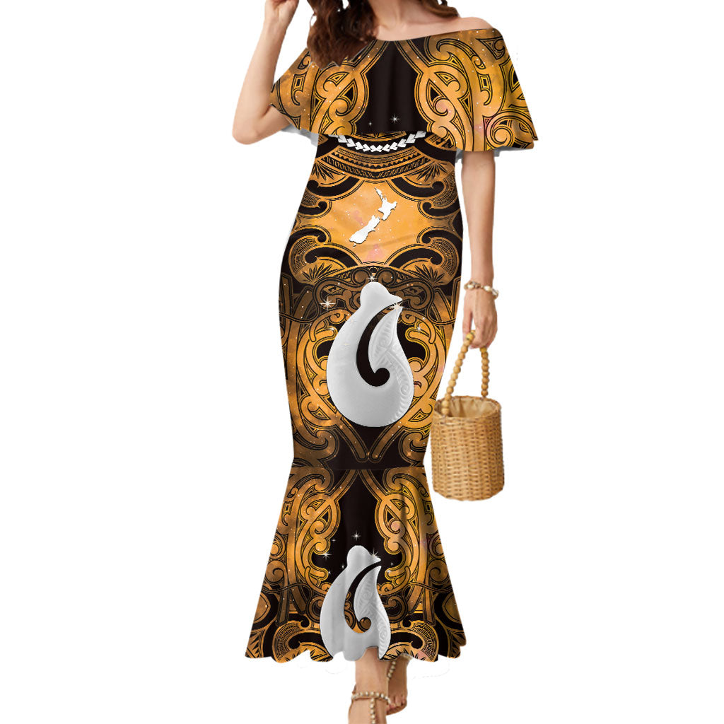 Personalised Maori Matariki Hei Matau Kowhai Mermaid Dress Maori Kowhaiwhai Pattern Galaxy