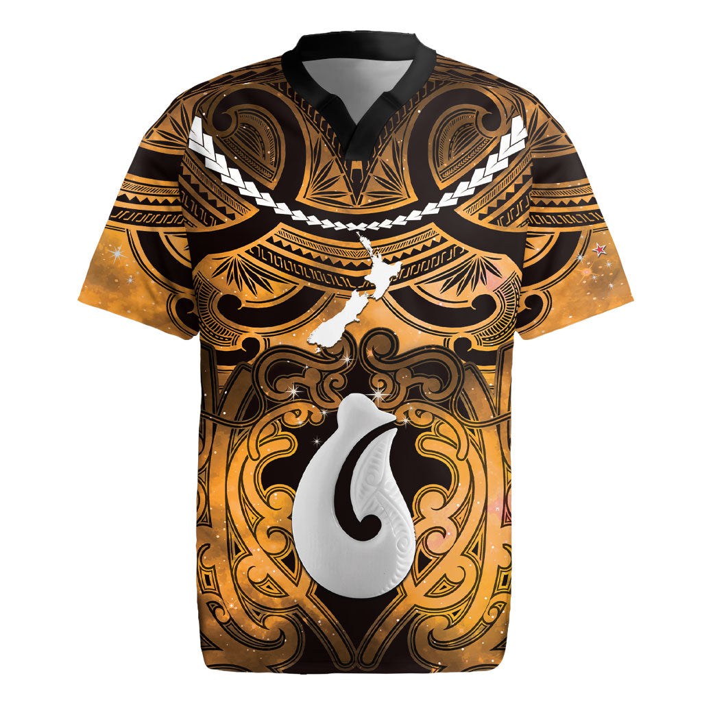 Personalised Maori Matariki Hei Matau Kowhai Rugby Jersey Maori Kowhaiwhai Pattern Galaxy