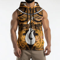 Personalised Maori Matariki Hei Matau Kowhai Sleeveless Zip Hoodie Maori Kowhaiwhai Pattern Galaxy