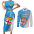 Fiji Rugby Couples Matching Short Sleeve Bodycon Dress and Long Sleeve Button Shirts Come On Fijian Tapa Pattern LT01 Blue - Polynesian Pride