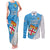 Fiji Rugby Couples Matching Tank Maxi Dress and Long Sleeve Button Shirts Come On Fijian Tapa Pattern LT01 Blue - Polynesian Pride