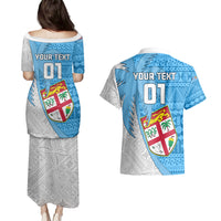 Custom Fiji Rugby Couples Matching Puletasi Dress and Hawaiian Shirt Come On Fijian Tapa Pattern LT01 - Polynesian Pride